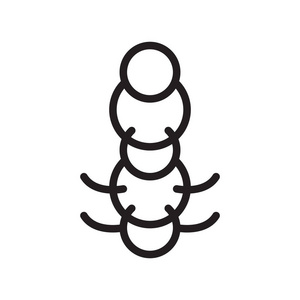蠕虫图标矢量隔离在白色背景, 蠕虫符号, 林