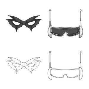 矢量设计英雄和面具图标。一套英雄和超级英雄股票符号的网站