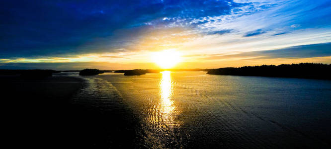 瑞典群岛海上日落瑞典