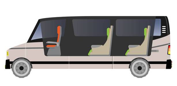 客货两用车显示车内座椅矢量和插图