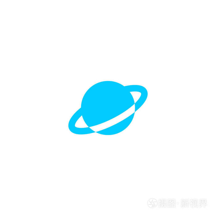 土星行星平面图标,矢量,插图,占星学概念