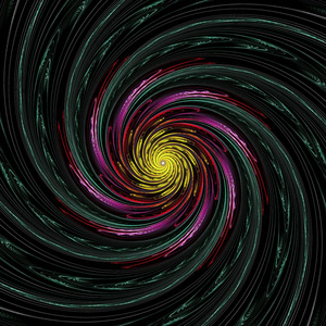 抽象对称分形龙卷风螺旋星系数字艺术作品的创造性图形设计。 计算机生成的图形。