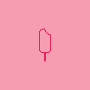 冰淇淋矢量插图的极简图标