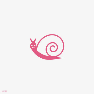 可爱的彩色蜗牛标志模板