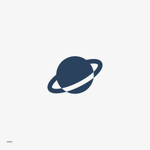 土星行星平面图标矢量插图占星术概念