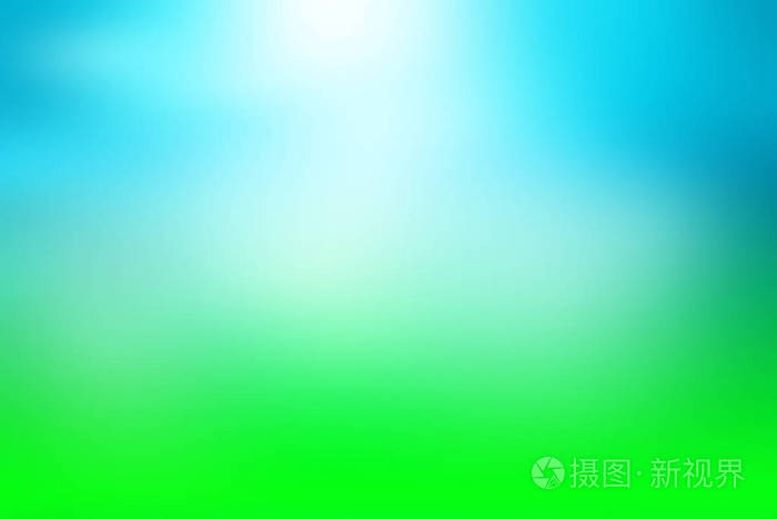 春季模糊背景蓝绿色渐变地平线背景设计新鲜春光