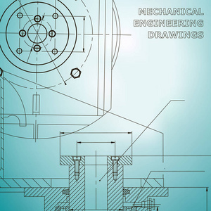 机械。 技术设计。 工程风格。 机械的。 淡蓝色