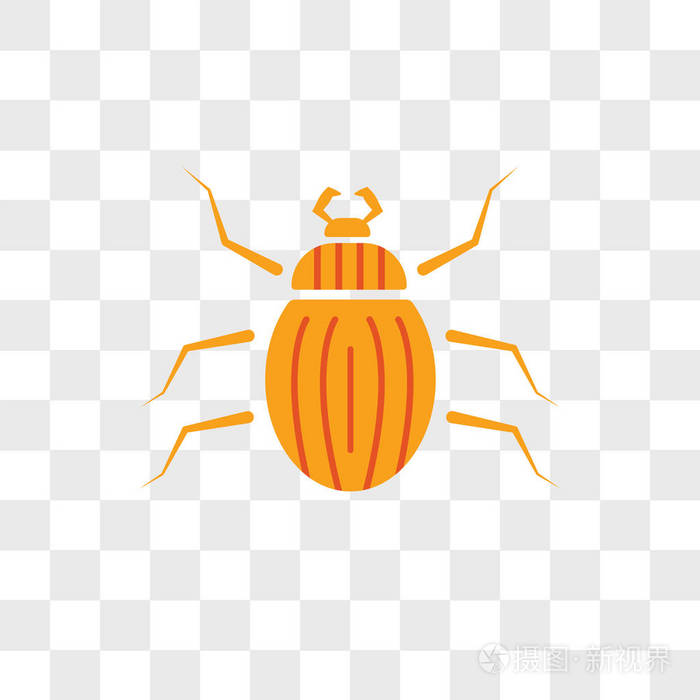 甲虫矢量图标被隔离在透明的背景 甲虫 lo