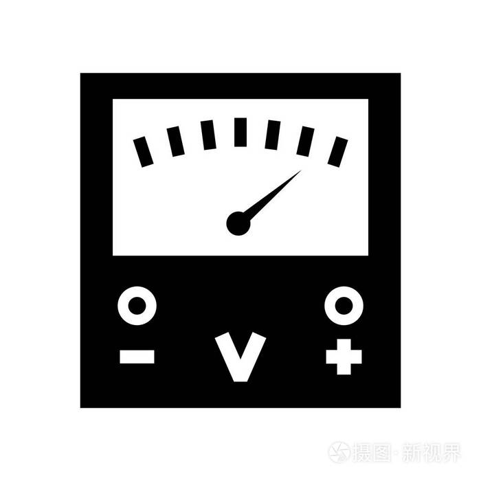 电压表图标矢量隔离白色背景电压表透明标志生态符号