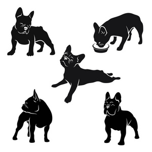 法国小狗单色图标集