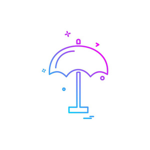 伞图标设计矢量插图
