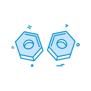 螺栓螺母图标矢量