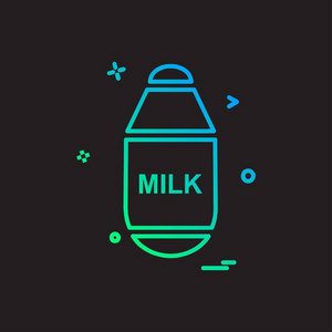 牛奶图标设计矢量