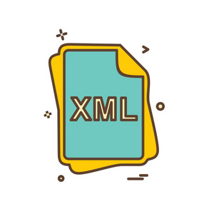 XML文件类型图标设计向量
