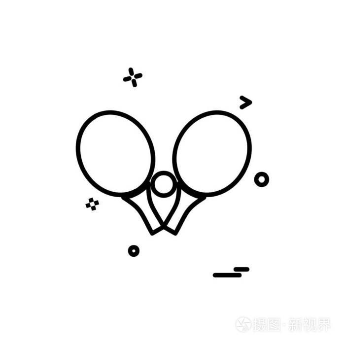 乒乓球图标设计矢量