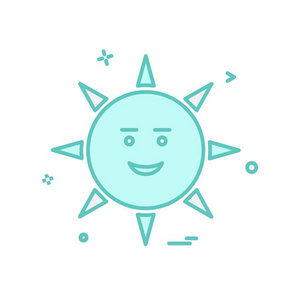 太阳图标设计彩色矢量插图