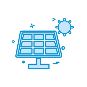 太阳能电池板图标设计矢量