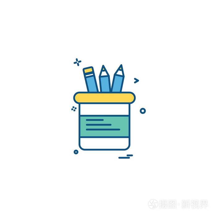 静止图标设计彩色矢量插图