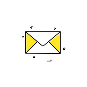 电子邮件图标设计彩色矢量插图
