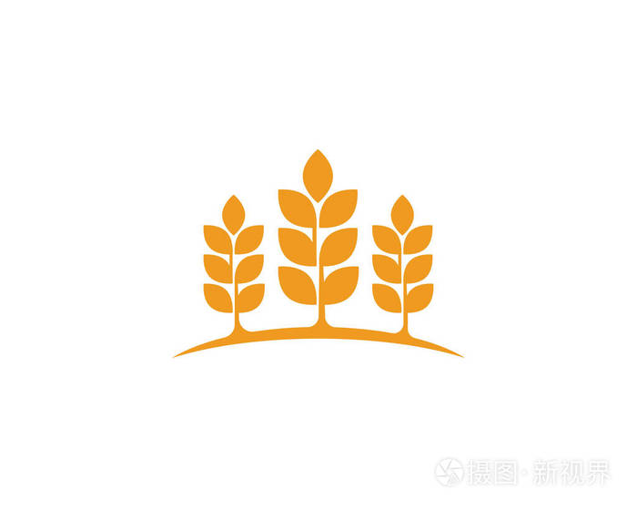 农业小麦logo矢量.