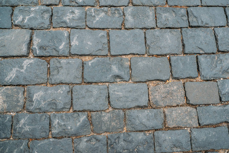 卵石纹理背景, 旧石块地板表面