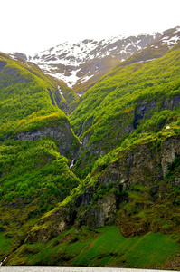 sognefjord峡湾穿过著名的弗拉姆镇，该镇以其景观和旅游火车而闻名