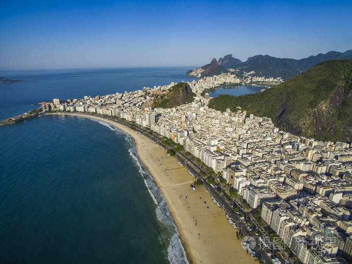 巴西里约热内卢copacabana区的copacabana海滩. 南美洲.