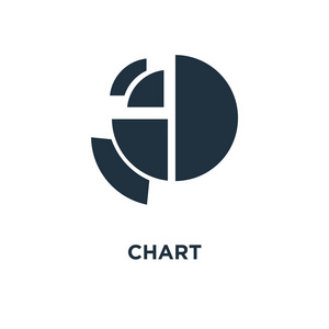图表图标。黑色填充矢量插图。白色背景上的图表符号。可用于web和移动端..