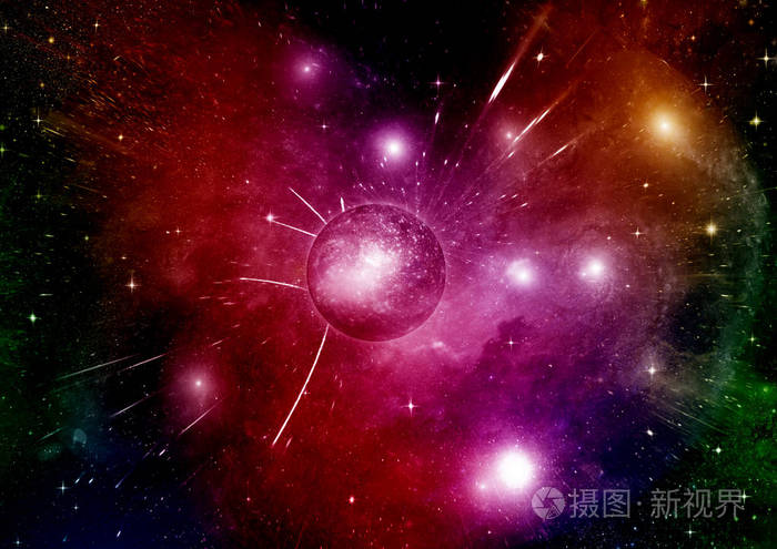 由美国宇航局提供的这幅图像的自由空间元素中的行星和星系的恒星