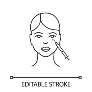 眼区抗皱神经毒素注射线性图标。