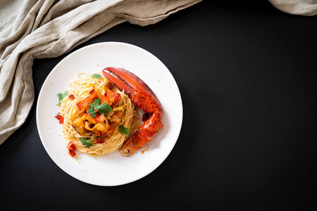 astice or Lobster spaghetti  Italian food