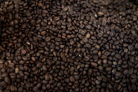 咖啡豆背景质地。