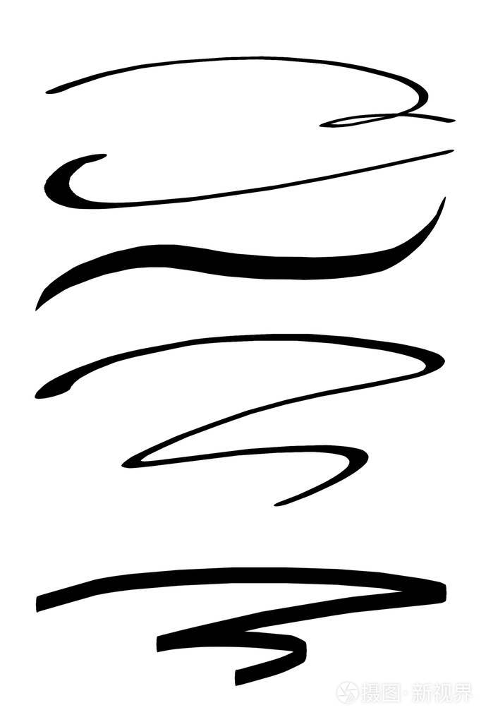 白色背景上的黑色笔画