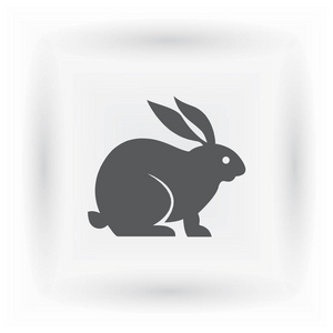 兔子剪影矢量插图