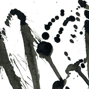 抽象的黑色油漆飞溅纹理在白色背景上