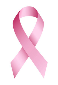 粉红色丝带癌症图标, 现实主义风格