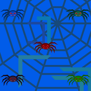 万圣节背景蜘蛛矢量插图