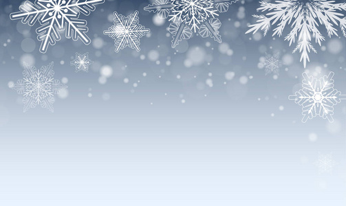 圣诞背景雪花冬季矢量插图