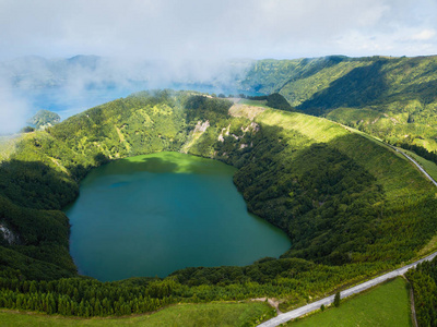 s Mouth Boca do Inferno  lakes in Sete Cidades volcanic crate