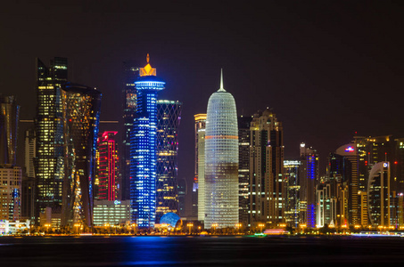多哈卡塔尔的城市天际线