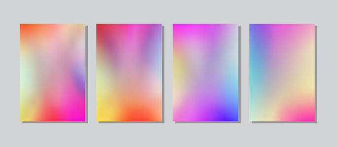 屏幕彩色梯度设置与现代抽象背景。海报横幅传单和演示文稿的彩色液体封面。时髦的柔和颜色。模板与屏幕梯度设置。矢量图。