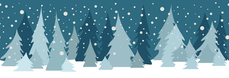 平式圣诞假日无缝图案横幅海报设计。 矢量插图