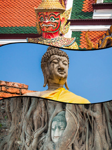 泰国旅游照片拼贴。