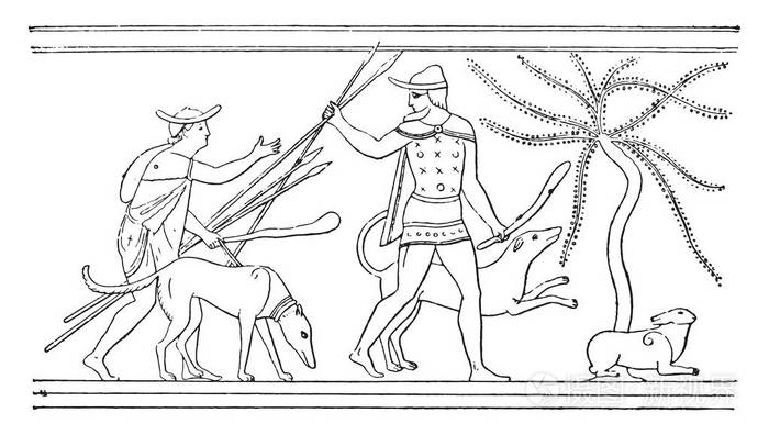 狩猎复古雕刻插图插画-正版商用图片13929n-摄图新视界