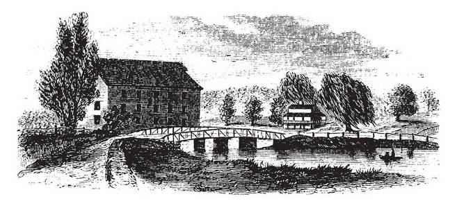国王桥是米德里克乡萨默塞特县宾夕法尼亚州的一座历史上被覆盖的桥梁，是绘制或雕刻插图的年份。
