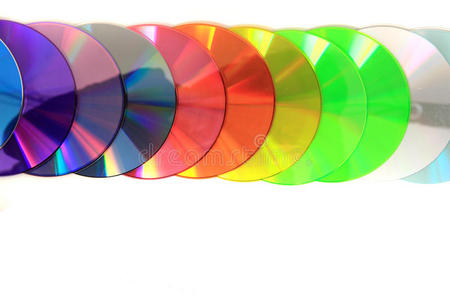 彩色彩虹cd和dvd媒体
