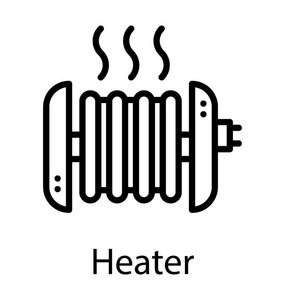 显示加热散热器的图标矢量