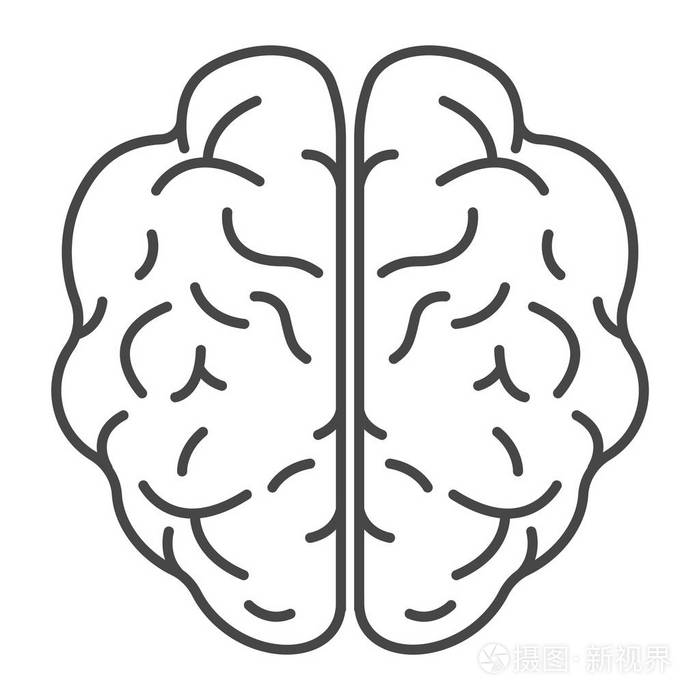 顶部视图大脑图标, 轮廓样式