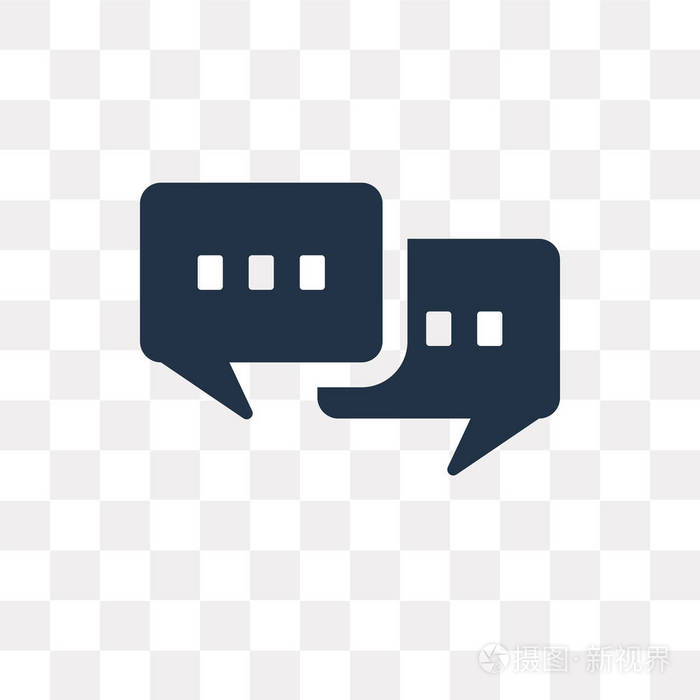 在透明背景上隔离的聊天矢量图标,可以使用网络和移动