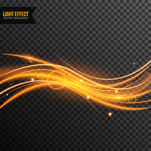 光效抽象矢量透明线旋流和金色火花
